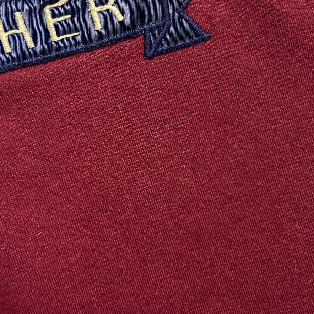 Vintage 90s Santee by Pluma Embroidered Mother Sweatshirt Collared Maroon Funny - Picture 6 of 8